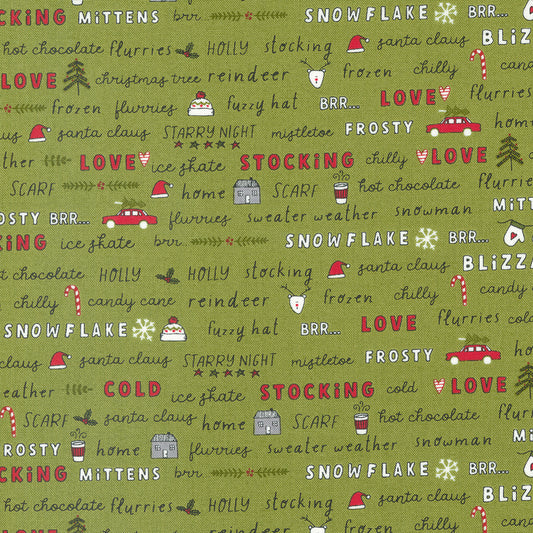 Blizzard Pine Text M5562013 by Sweetwater for Moda fabrics (sold in 25cm increments)
