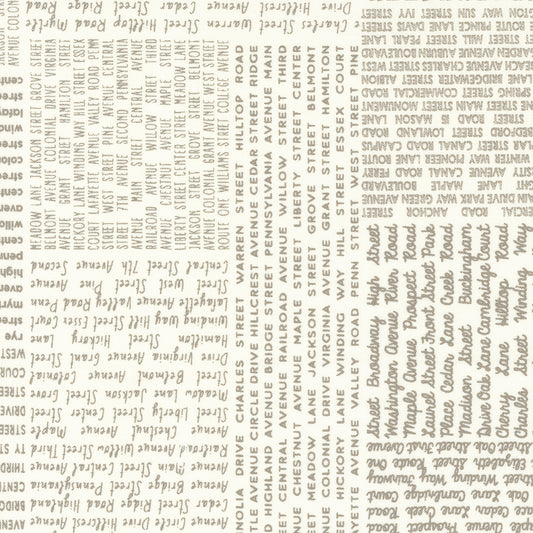Main Street In The News Text Vanilla M5564114 by Sweetwater for Moda Fabrics (sold in 25cm increments)