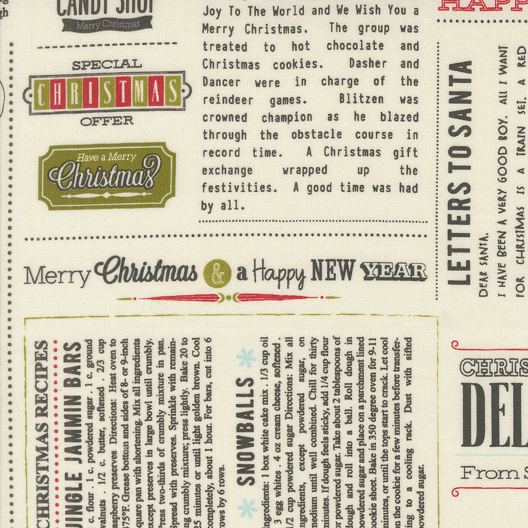 Emmitt and Ivy In The News Vanilla M5569011 by Sweetwater for Moda Fabrics (sold in 25cm increments)