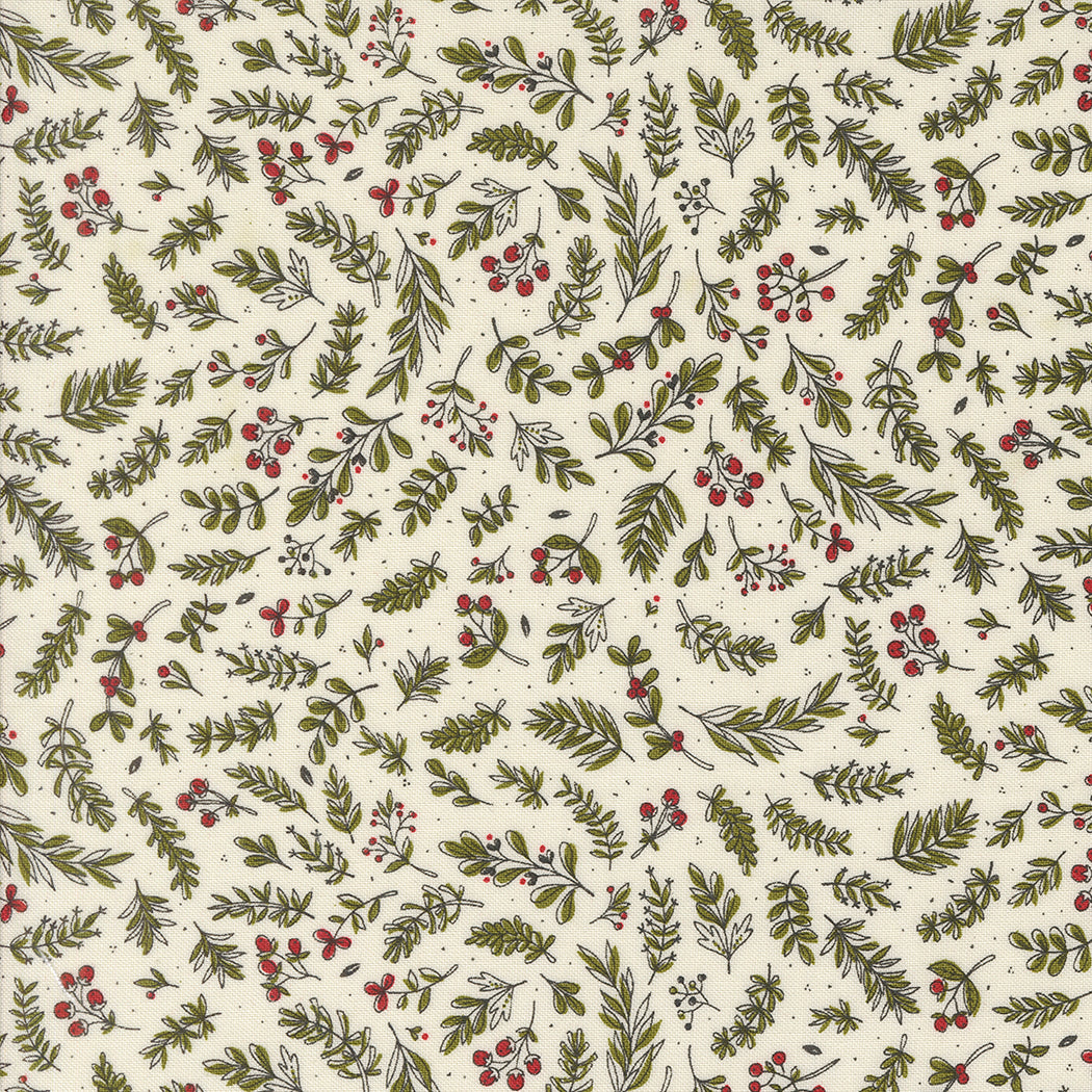 Emmitt and Ivy Holly Vanilla M5569511 by Sweetwater for Moda Fabrics (sold in 25cm increments)