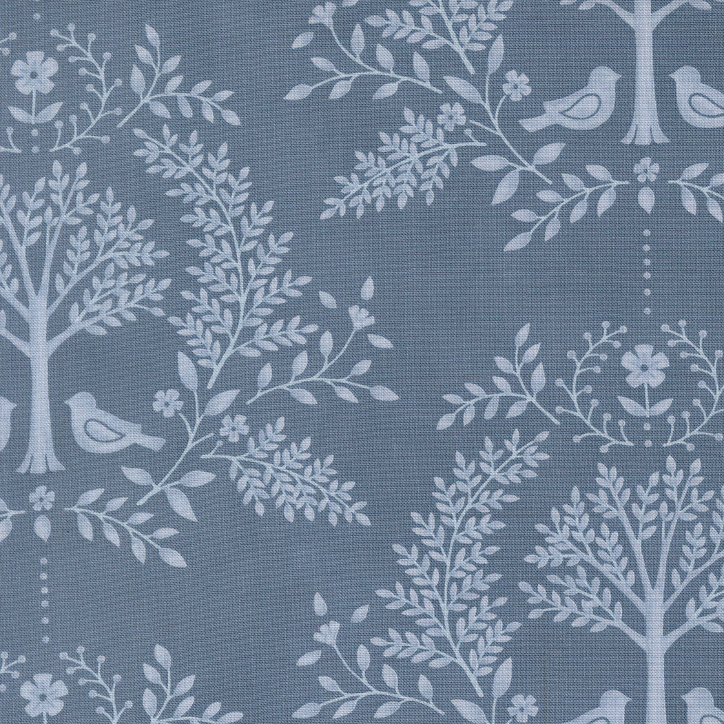Family Tree Damask Birds Dusk M5616016 by Deb Strain for Moda Fabrics (Sold in 25cm increments)