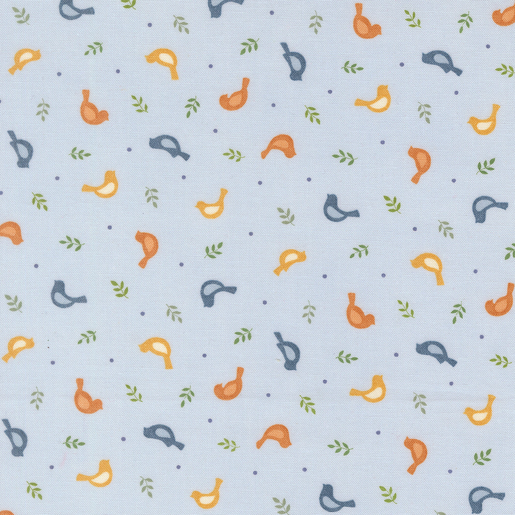 Family Tree Tossed Birds Mist M5616418 Deb Strain for Moda Fabrics (Sold in 25cm increments)