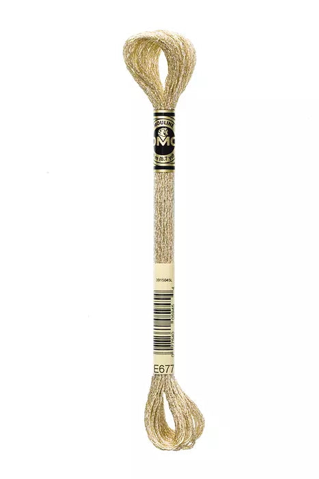 DMC E677 Mouline Light Effects Metallic Sand 6 Strand Embroidery Floss