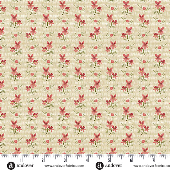 Joy Garland Poinsettia A1046E by Laundry Basket Quilts for Andover Fabrics (sold in 25cm increments)