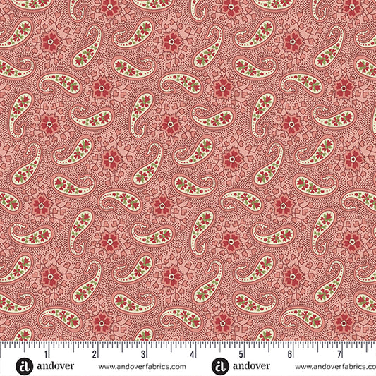 Joy Ornaments Paisley Snowflake A1047E by Laundry Basket Quilts for Andover Fabrics (sold in 25cm increments)