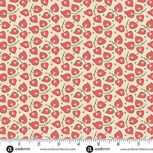 Joy Holly Berries Heartstrings A1052E by Laundry Basket Quilts for Andover Fabrics (sold in 25cm increments)