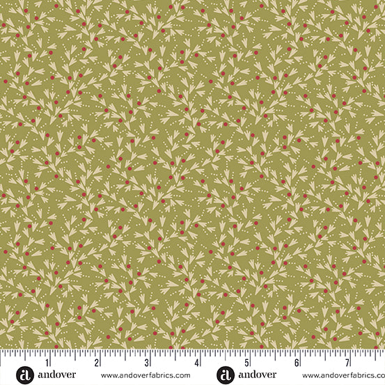 Joy Spruce Snowtracks A1054G by Laundry Basket Quilts for Andover Fabrics (sold in 25cm increments)