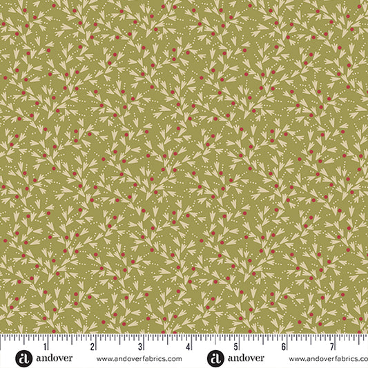 Joy Spruce Snowtracks A1054G by Laundry Basket Quilts for Andover Fabrics (sold in 25cm increments)