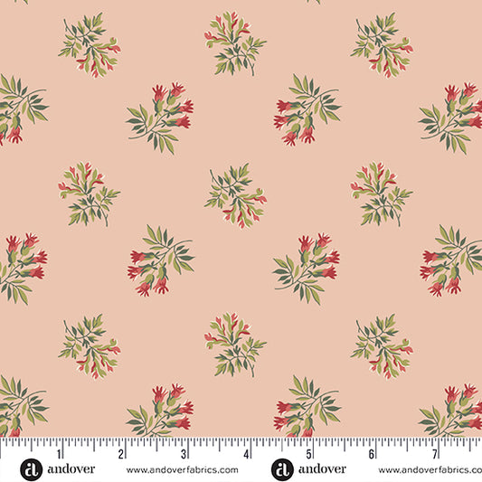 Joy Rosy Cheeks Corsage A1057E by Laundry Basket Quilts for Andover Fabrics (sold in 25cm increments)