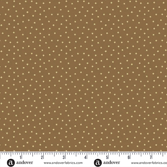 Twinkle Milk Chocolate A1234N by Laundry Basket Quilt for Andover Fabrics (sold in 25cm increments)