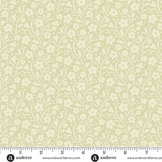 Cozy House Maries Garden Birch A1254N by Judy Jarvi for Andover Fabrics (sold in 25cm increments)
