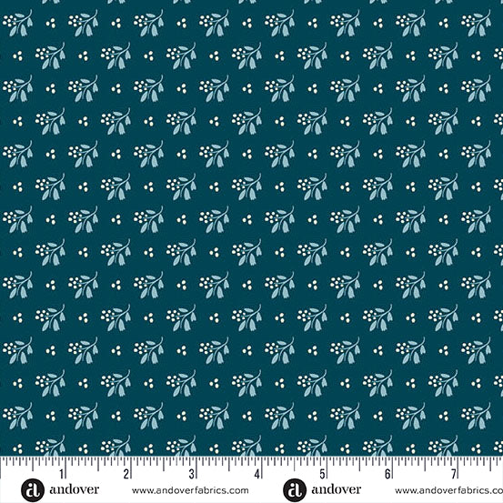 Cozy House Little Cutie Midnight A1256B by Judy Jarvi for Andover Fabrics (sold in 25cm increments)