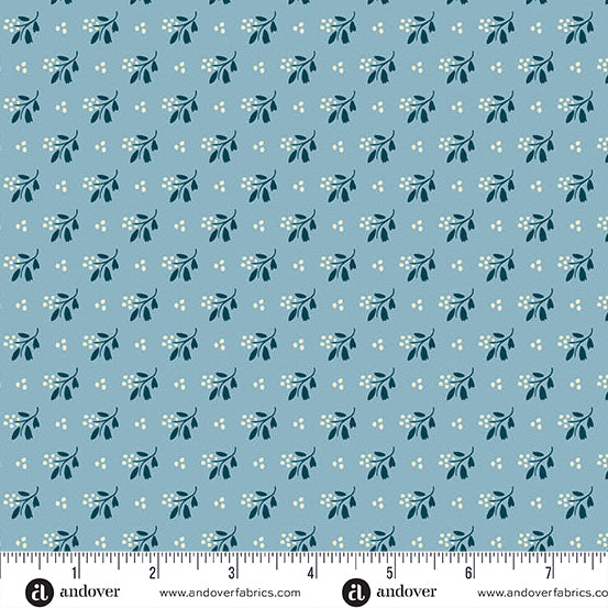 Cozy House Little Cutie Chambray A1256LB by Judy Jarvi for Andover Fabrics (sold in 25cm increments)