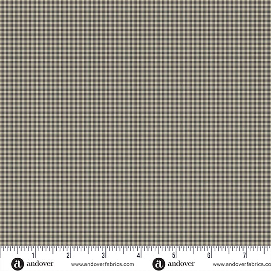 Petite Beehive Greige Gingham A1318C by Renee Nanneman for Andover Fabrics (Sold in 25cm increments)
