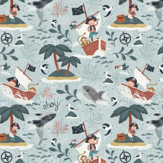 A Pirates Adventure Adventure 81290-101 by Nutex fabrics (sold in 25cm increments)
