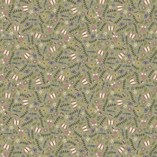 Fairy Garden Garden Green 8200106 by Lynette Anderson for Nutex fabrics (sold in 25cm increments)