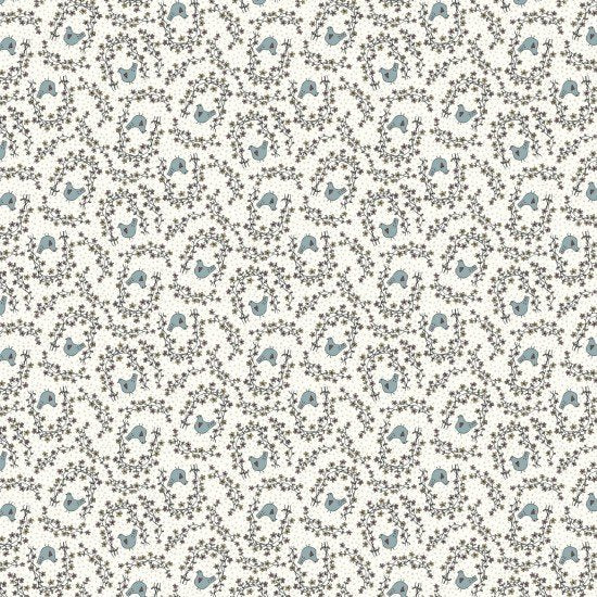 Fairy Garden Bluebird Cream 8200108 by Lynette Anderson for Nutex fabrics (sold in 25cm increments)