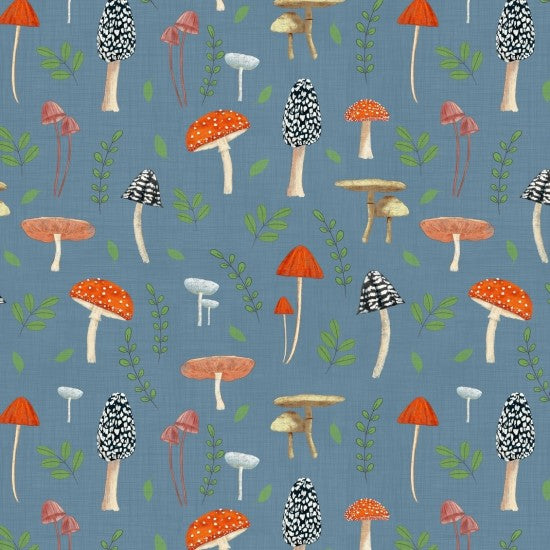 Whimsical Fields Mushrooms 82130105 by Mel Armstrong for Nutex Fabrics (sold in 25cm increments)
