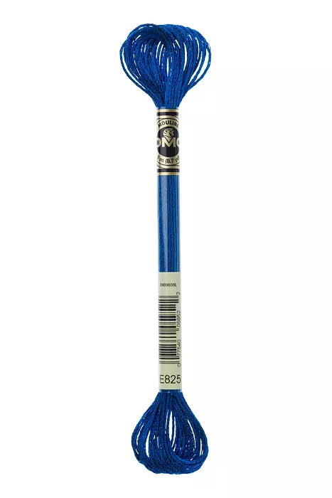 DMC E825 Mouline Light Effects Metallic Gentian Blue 6 Strand Embroidery Floss