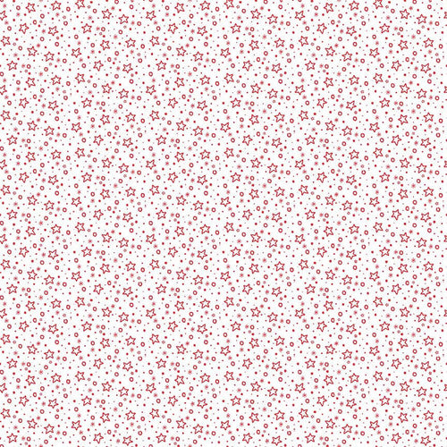 Redwork Christmas Cream Stars by Mandy Shaw for Henry Glass Fabrics (sold in 25cm increments)