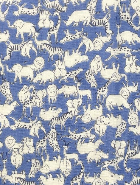 Animal Gauze Blue Fern textiles (sold in 25cm increments)