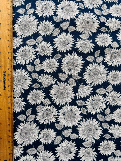 Sunflower Navy by Sevenberry (sold in 25cm increments)