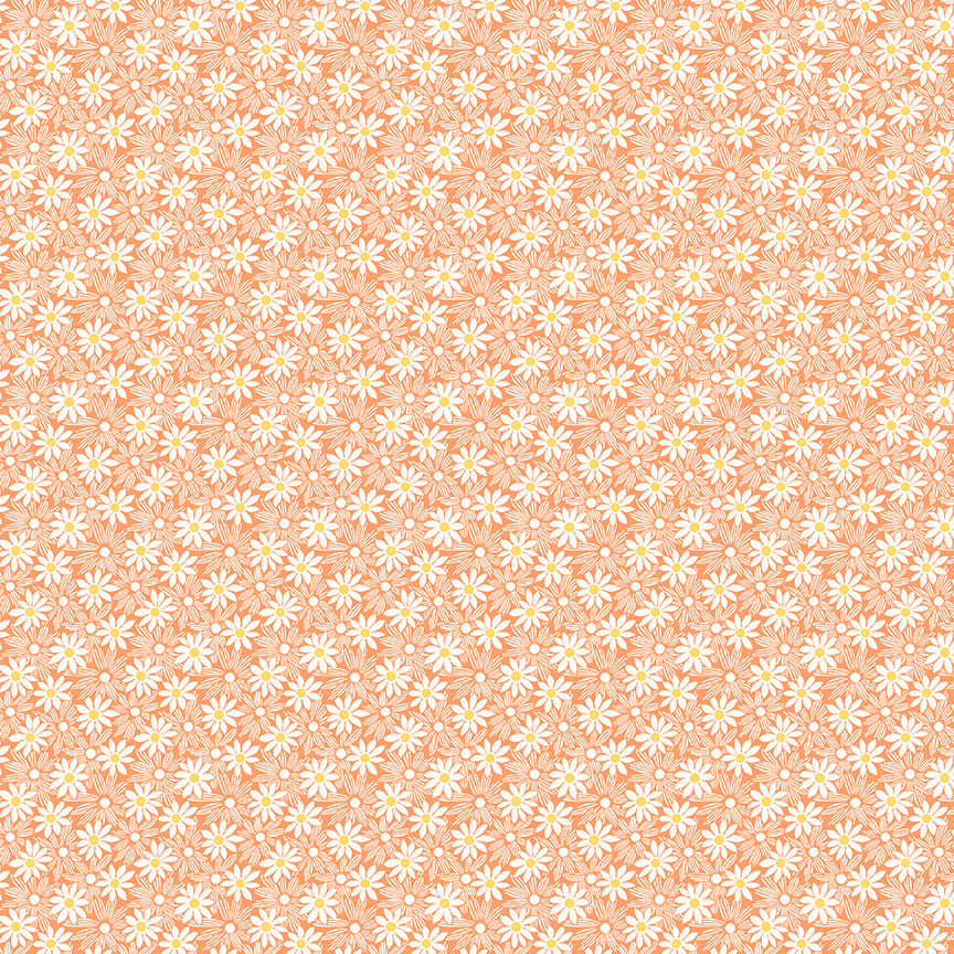 Nana Mae 7 Monotone Daisies Peach 897-33 by Henry Glass Fabrics (sold in 25cm increments)