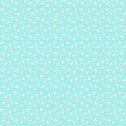 Nana Mae 7 Small Flowers Aqua 898-60 by Henry Glass Fabrics (sold in 25cm increments)