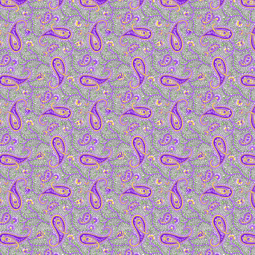 Nana Mae 7 Paisley Lilac 903-55 by Henry Glass Fabrics (sold in 25cm increments)