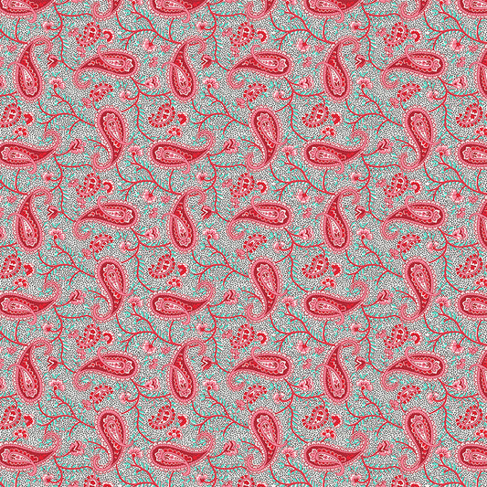 Nana Mae 7 Paisley Red 903-88 by Henry Glass Fabrics (sold in 25cm increments)