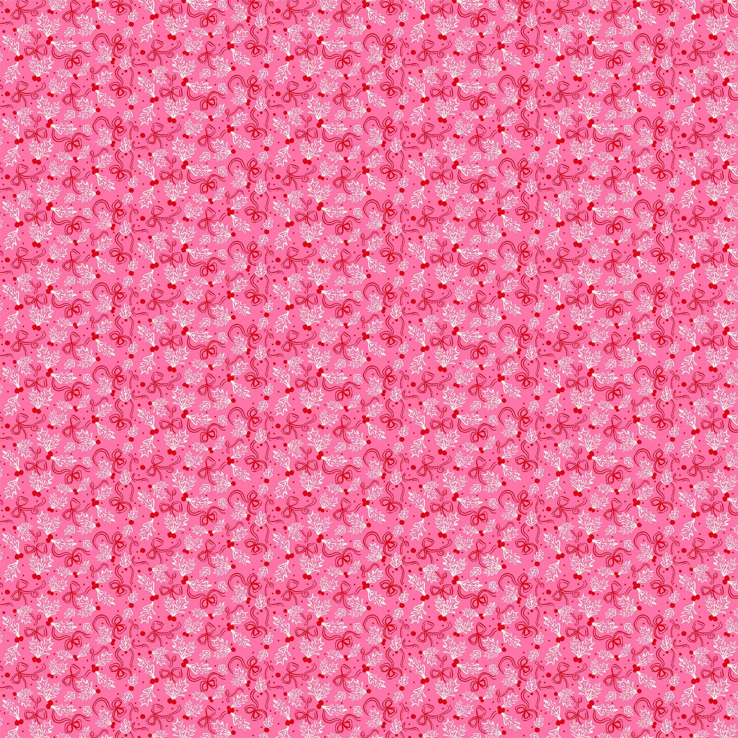 Merry Kitschmas 90669-21 Holly Pink by Louise Pretzel for Figo Fabrics (sold in 25cm increments)