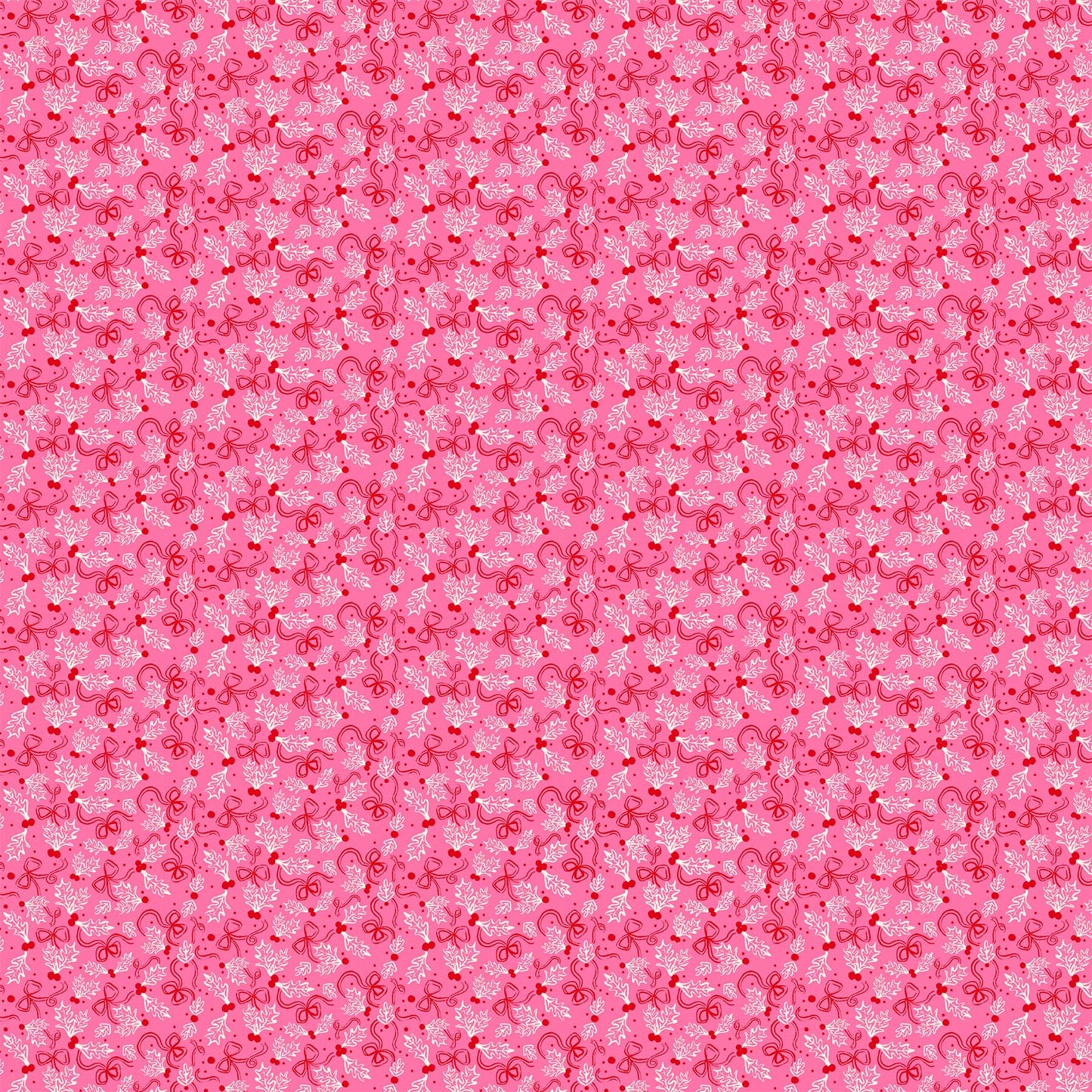 Merry Kitschmas 90669-21 Holly Pink by Louise Pretzel for Figo Fabrics (sold in 25cm increments)