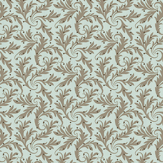 Cocoa Blue Caribbean Eucalyptus A731NB by Laundry Basket Quilts for Andover Fabrics (sold in 25cm increments)