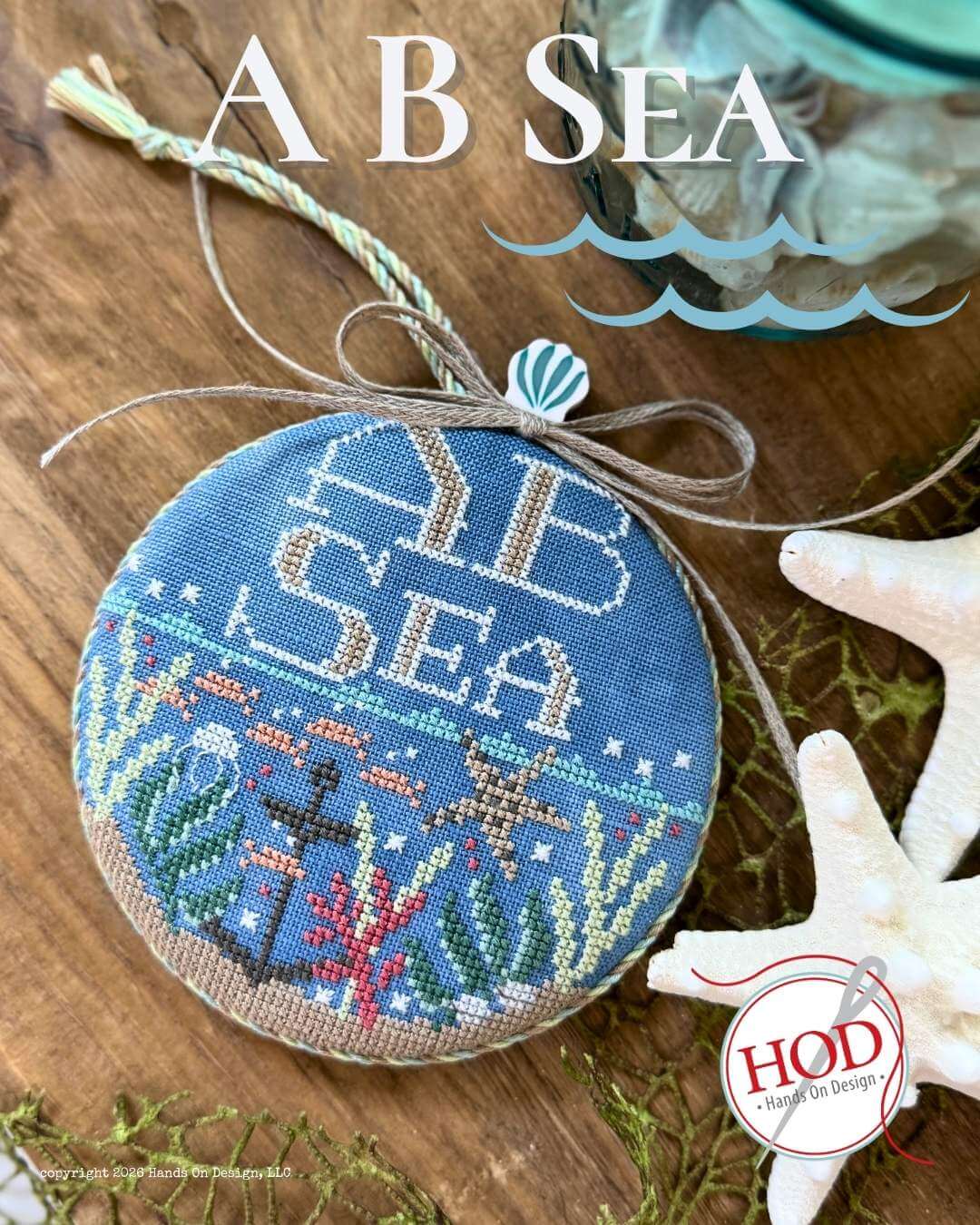 A B Sea Cross Stitch Pattern by Hands on Design