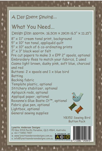 A Day Spent Sewing Pattern by Lynette Anderson
