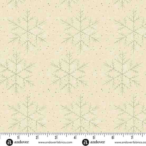 Snow Flurry Snowflake Cream A10300LG by Laundry Basket Quilts for Andover Fabrics (sold in 25cm increments)