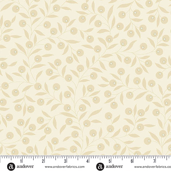 Snow Flurry Sparkleberry Cream A10302L by Laundry Basket Quilts for Andover Fabrics (sold in 25cm increments)