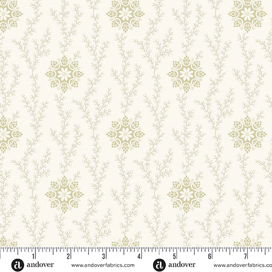 Snow Flurry Linen & Lace Cream A10303L by Laundry Basket Quilts for Andover Fabrics (sold in 25cm increments)
