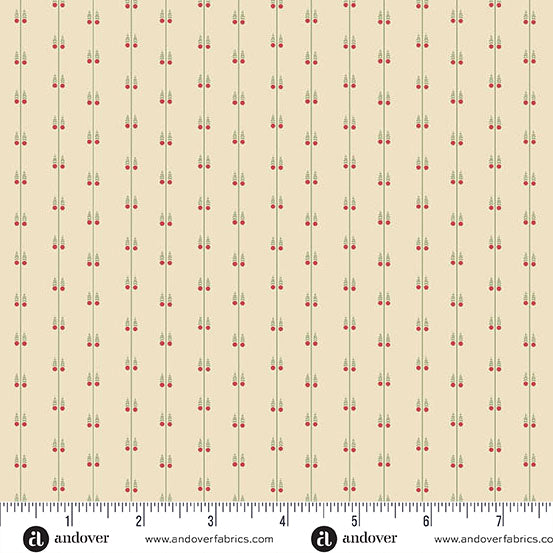 Snow Flurry Snow Cone Holly A10307R by Laundry Basket Quilts for Andover Fabrics (sold in 25cm increments)