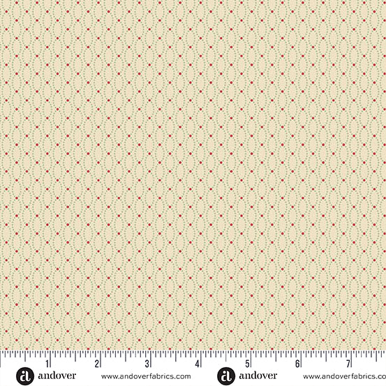 Snow Flurry String of Lights Holly A10311G by Laundry Basket Quilts for Andover Fabrics (sold in 25cm increments)