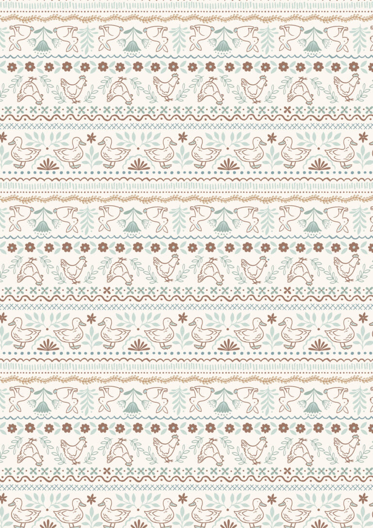 Country Croft Farm Friends on Cream A957A by Lewis and Irene (sold in 25cm increments)