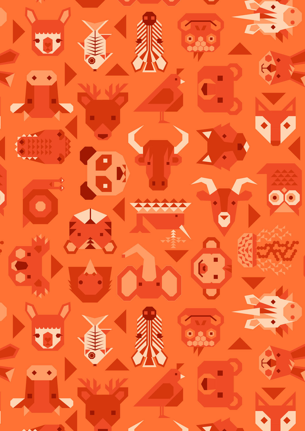 Animal Alphabet Animals Orange A970B by Lewis and Irene (sold in 25cm increments)