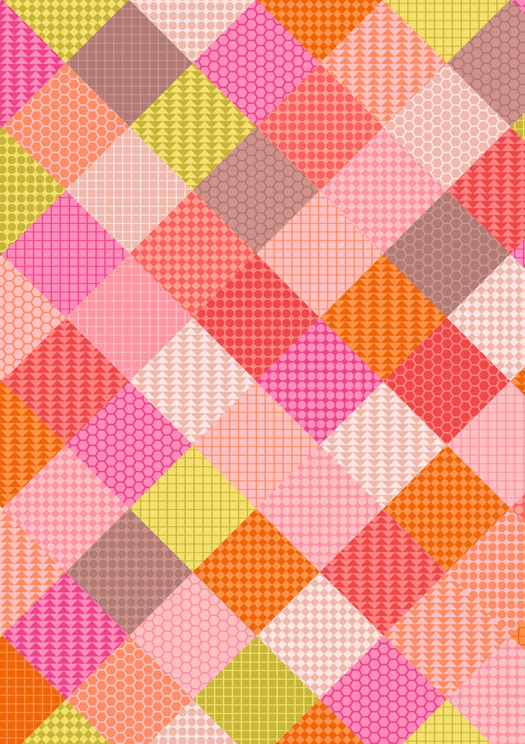 Animal Alphabet Patchwork Pink A974B by Lewis and Irene (sold in 25cm increments)