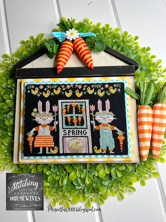 Spring Bunnies Cross Stitch Pattern Stitching with the Housewives