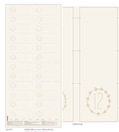 Pocketful of Joy Linen Panel DV7191 by Natalie Bird for Devonstone Fabrics