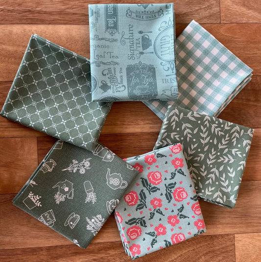 Afternoon Tea Greens Fat Quarter Bundle by Beverly McCullough for Riley Blake Designs