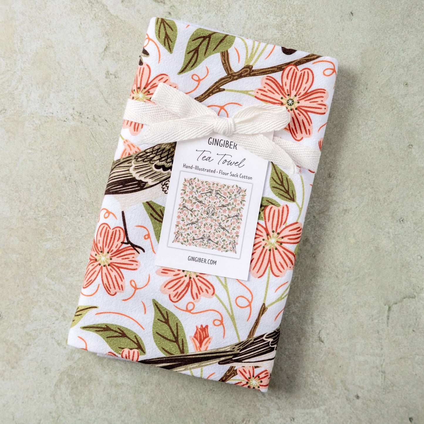 Apple Blossom Tea Towel by Gingiber