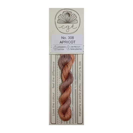 Apricot Cottage Garden Thread Pre-Cut 6 Stranded Hand Dyed Embroidery Floss