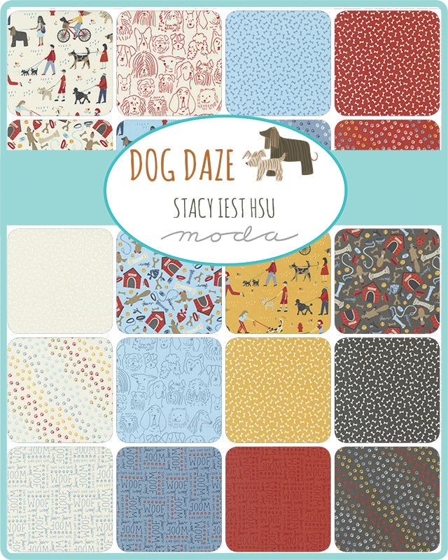 Dog Daze Mini Charm Pack by Stacy Iest Hsu for Moda fabrics