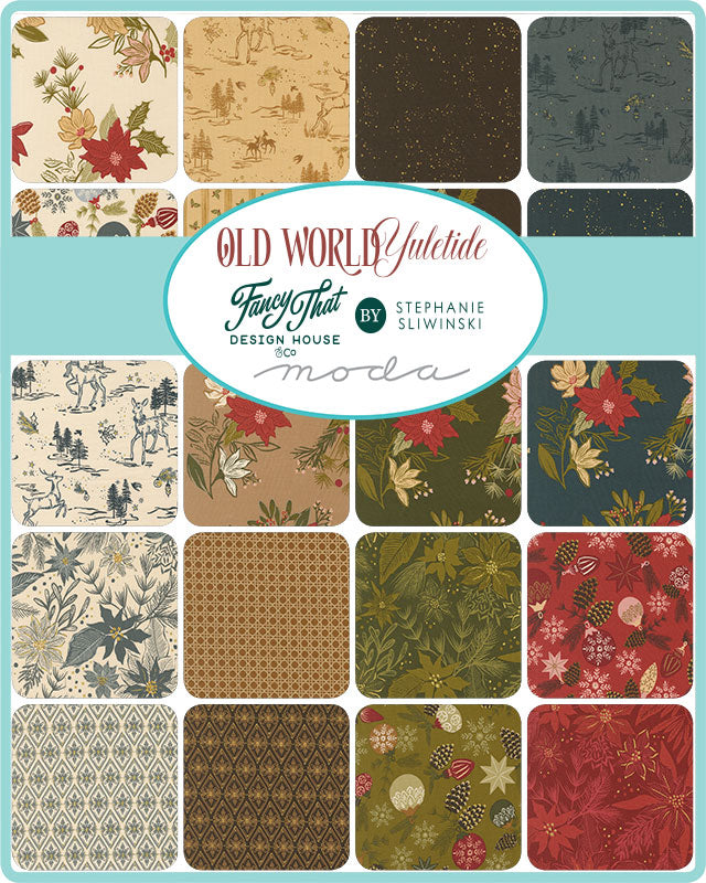 Old World Yuletide Metallic Twinkle Eggshell M4562611M by Fancy That Design House for Moda Fabrics (sold in 25cm increments)